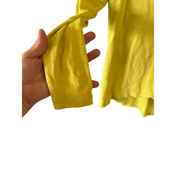 Mod o doc Cowl Neck Lime Green Slub Knit Cotton Top Women's XS Long Sleeve - Picture 4 of 9